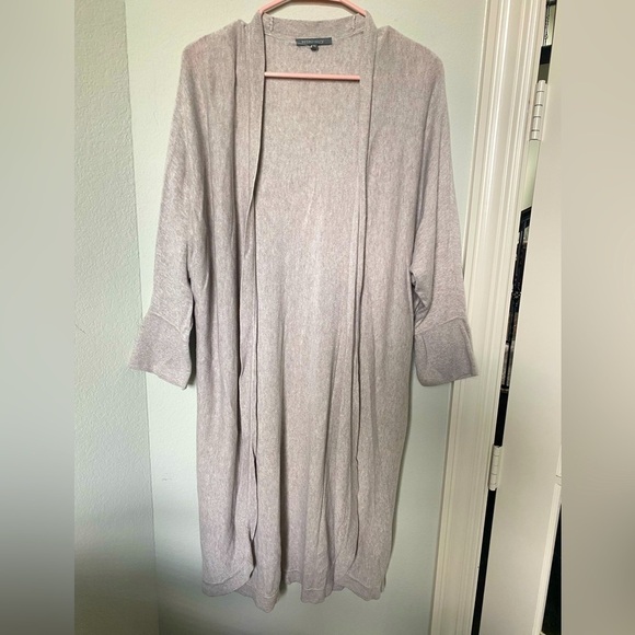 Retrology Open front oatmeal long cardigan, sz XL, 3/4 batwing sleeve, tan color - Picture 1 of 5
